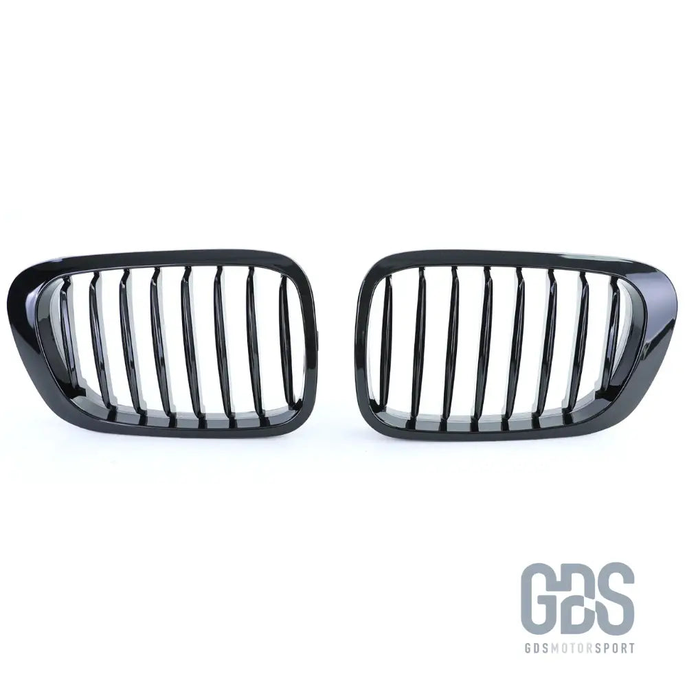 2 grilles de calandre noir brillant pour bmw série 3 e46 phase 1 coupé / cabriolet - calandres