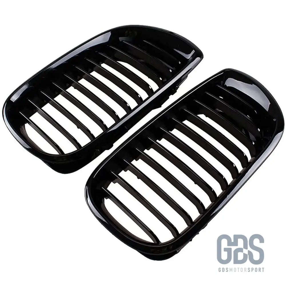 2 grilles de calandre noir brillant pour bmw série 3 e46 phase berline / touring - calandres