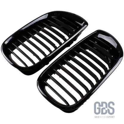 2 grilles de calandre noir brillant pour bmw série 3 e46 phase berline / touring - calandres