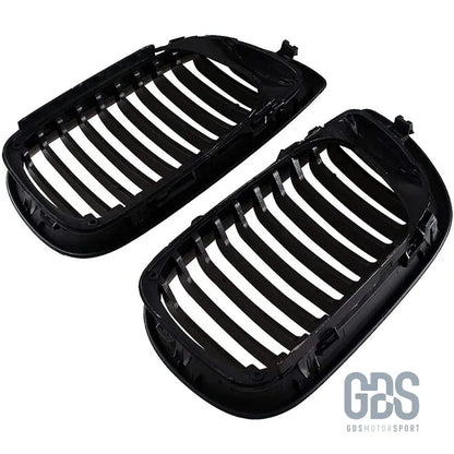 2 grilles de calandre noir brillant pour bmw série 3 e46 phase berline / touring - calandres