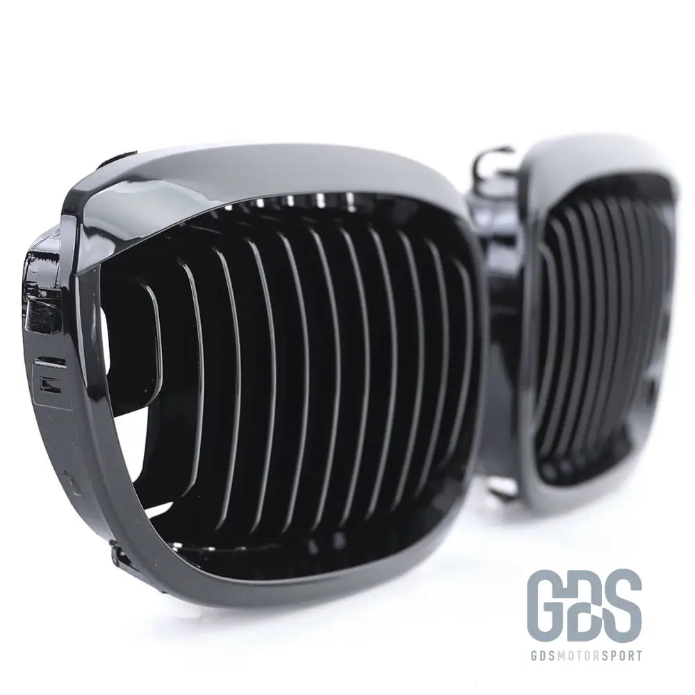 2 grilles de calandre noir brillant pour bmw série 3 e46 phase coupé / cabriolet - calandres