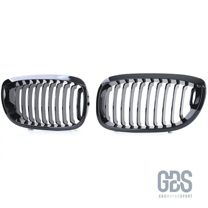 2 grilles de calandre noir brillant pour bmw série 3 e46 phase coupé / cabriolet - calandres