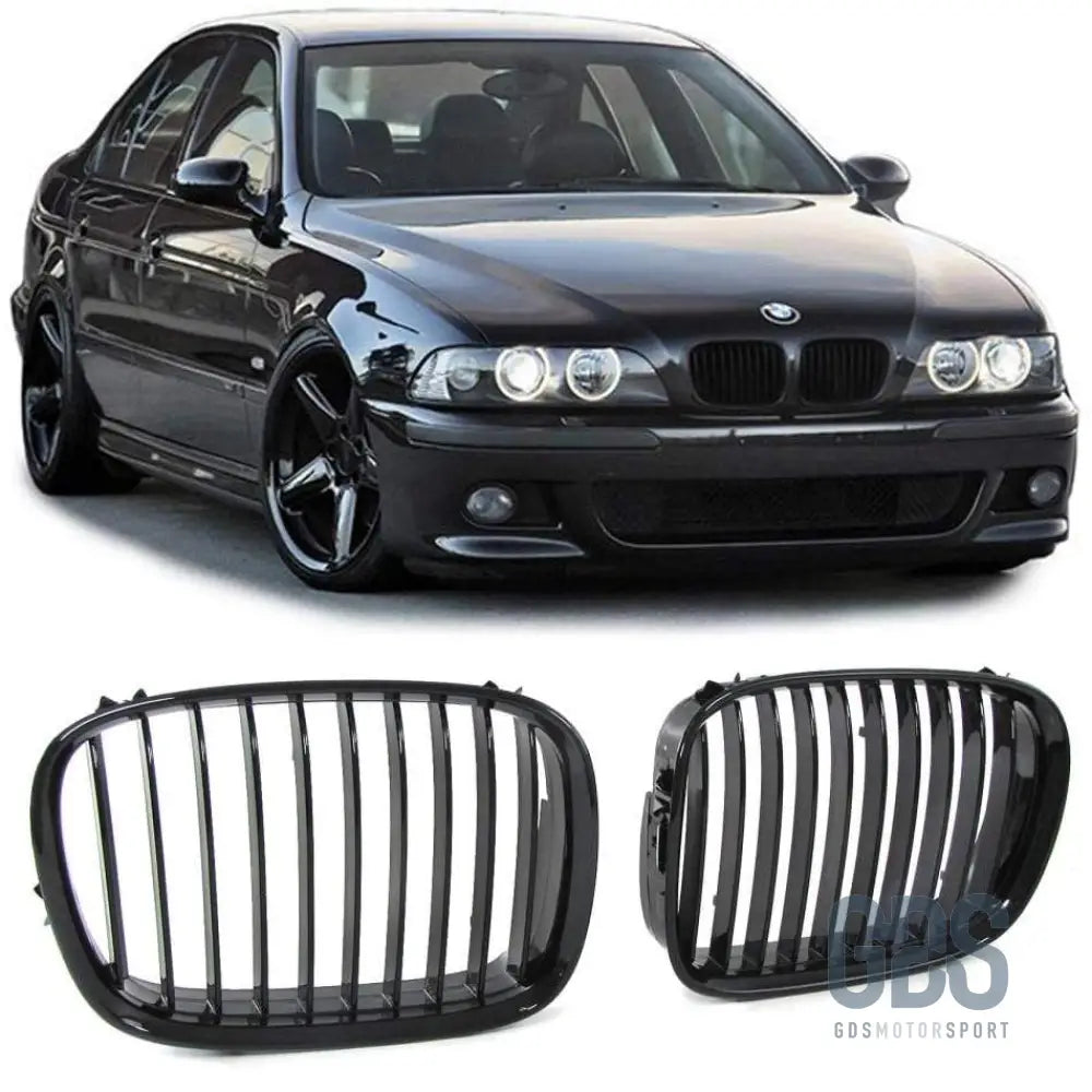 2 grilles de calandre noir brillant bmw serie 5 e39 1995 a 2003 - calandres