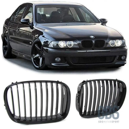 2 grilles de calandre noir brillant bmw serie 5 e39 1995 a 2003 - calandres