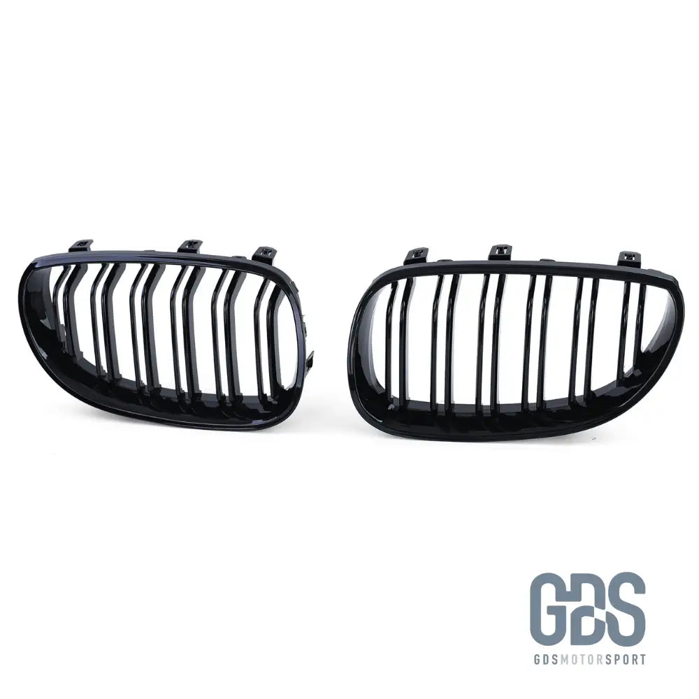 2 Grilles de calandre NOIR Brillant Double lame BMW serie 5 E60 E61 2003 a 2010 - Calandres - GDS Motorsport