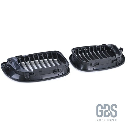 2 grilles de calandre noir mat pour bmw série 3 e46 phase berline / touring - calandres