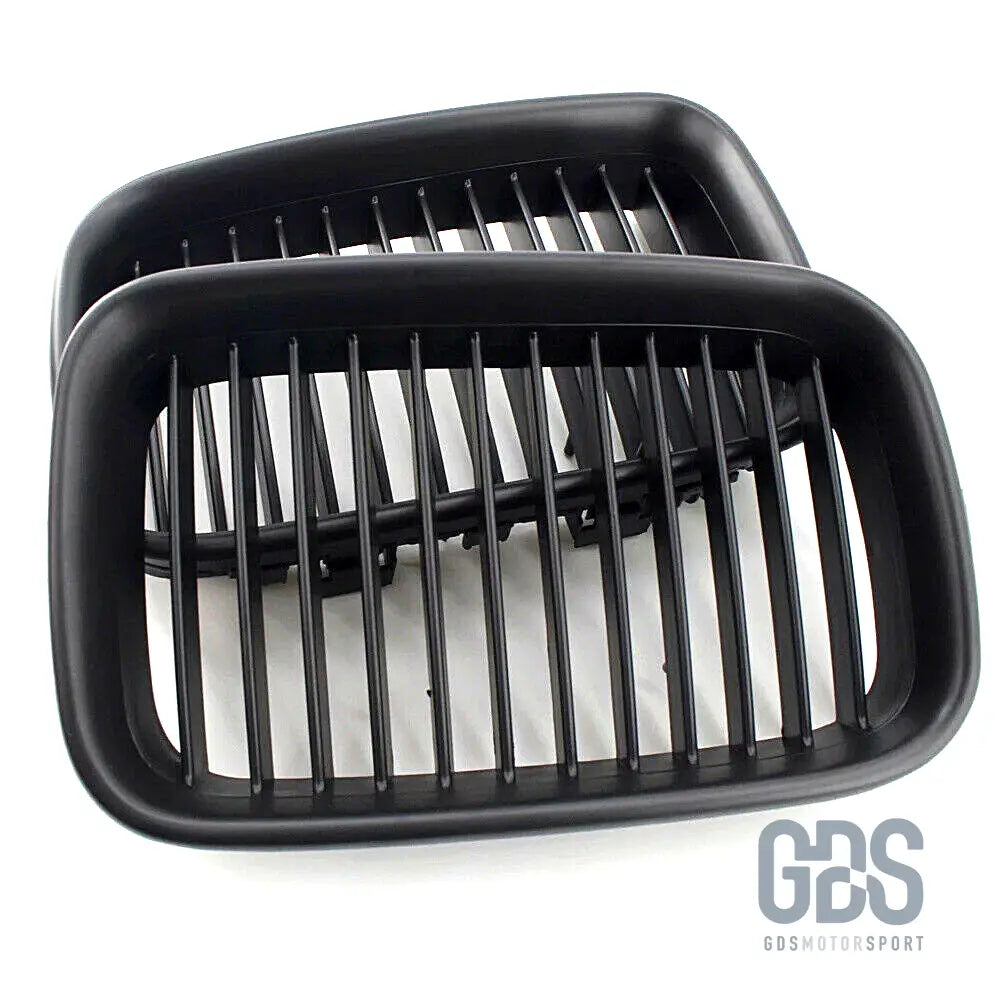 2 grilles de calandre noir mate bmw serie 3 e36 ph1 1991 a 1996 - calandres