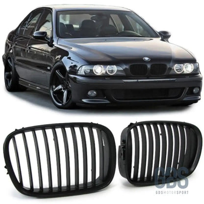 2 grilles de calandre noir mate bords fins bmw serie 5 e39 1995 a 2003 - calandres