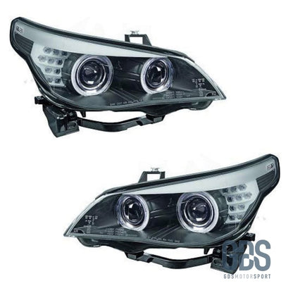 Phares avant Angel Eyes CCFL BLANC BMW Série 5 E60 / E61 Phase 1 - PHARES FEUX - GDS Motorsport