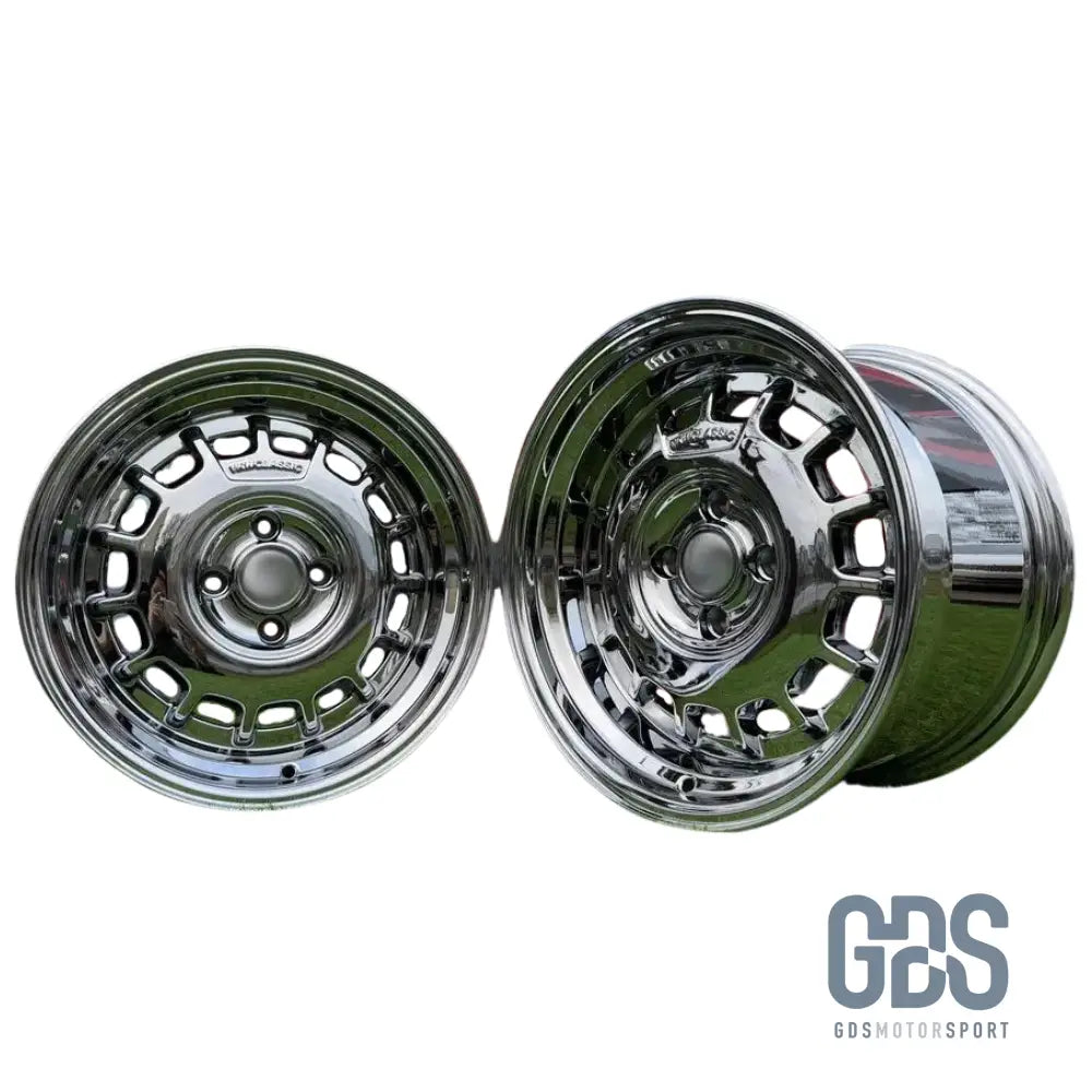 4 jantes Classic Steel Type 2 Black Chrome BMW R15’’ X 8’’ ET20 - Jantes et pneus - GDS Motorsport