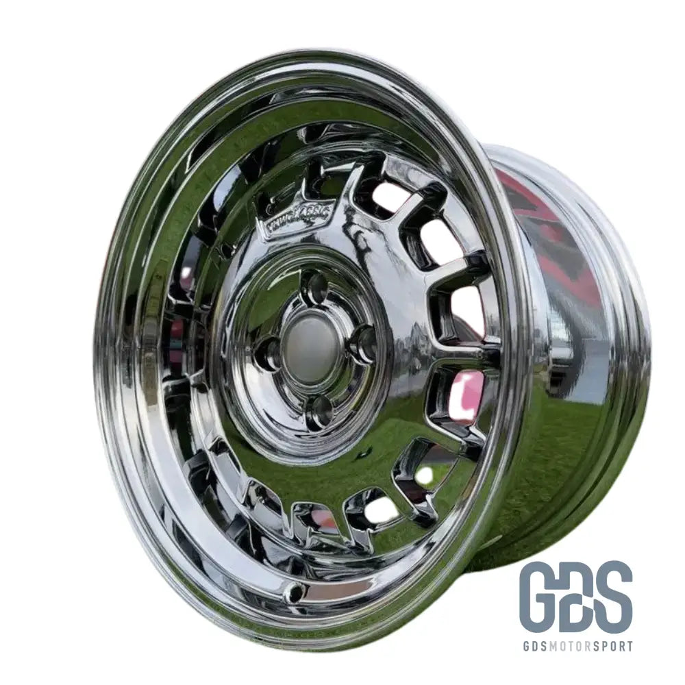 4 jantes Classic Steel Type 2 Black Chrome BMW R15’’ X 8’’ ET20 - Jantes et pneus - GDS Motorsport