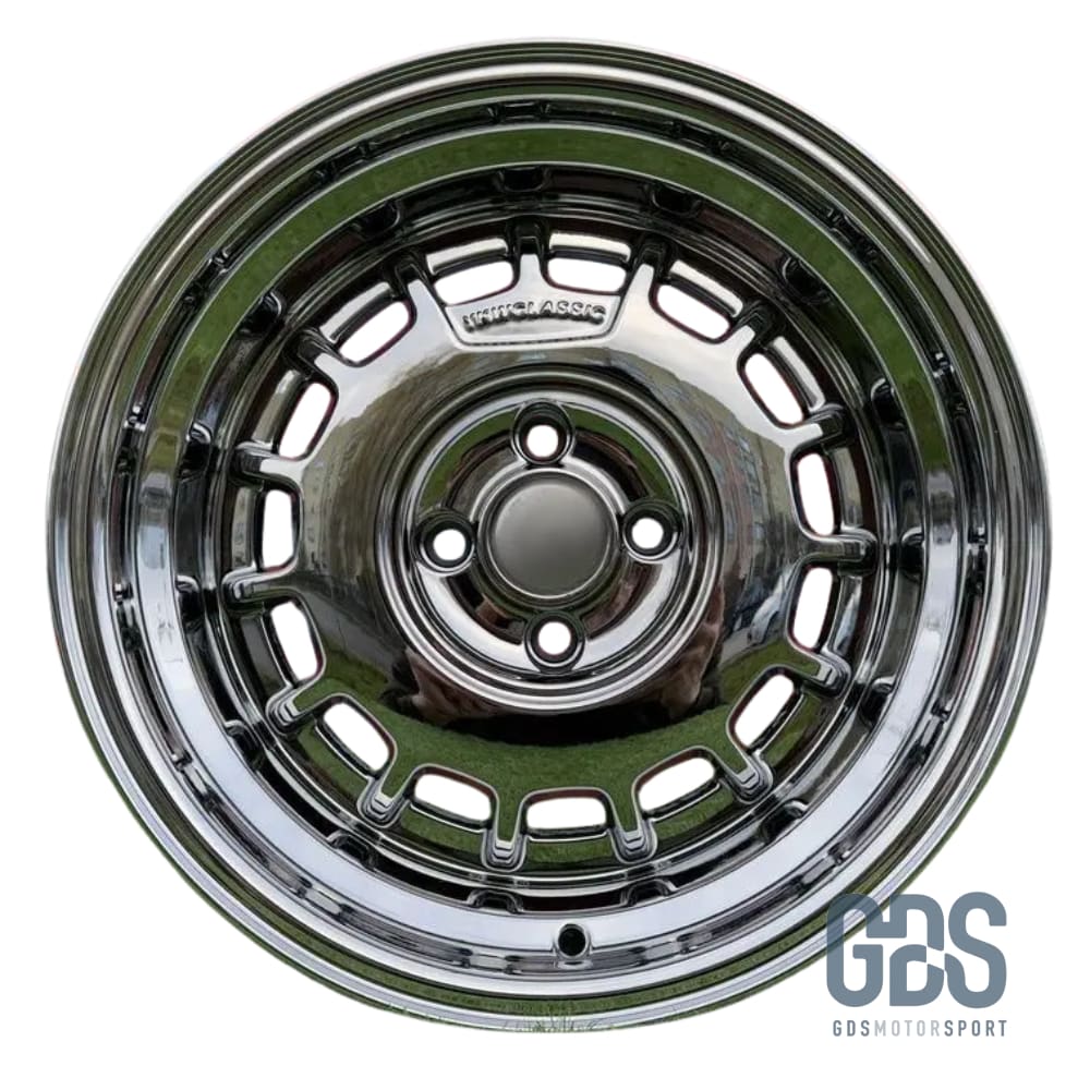 4 jantes Classic Steel Type 2 Black Chrome BMW R15’’ X 8’’ ET20 - Jantes et pneus - GDS Motorsport