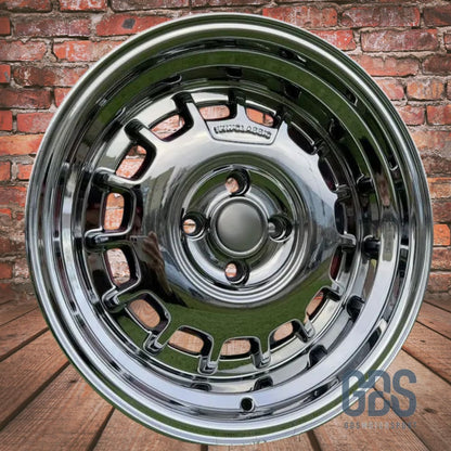 4 jantes Classic Steel Type 2 Black Chrome BMW R15’’ X 8’’ ET20 - Jantes et pneus - GDS Motorsport