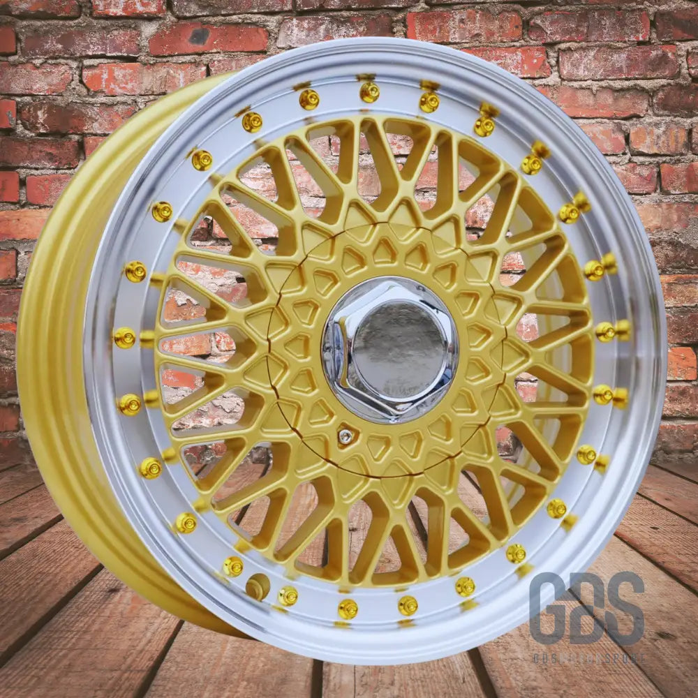 4 jantes look bbs rs centre doré bmw r17’’ x 7.5’’ et35 - jantes et pneus