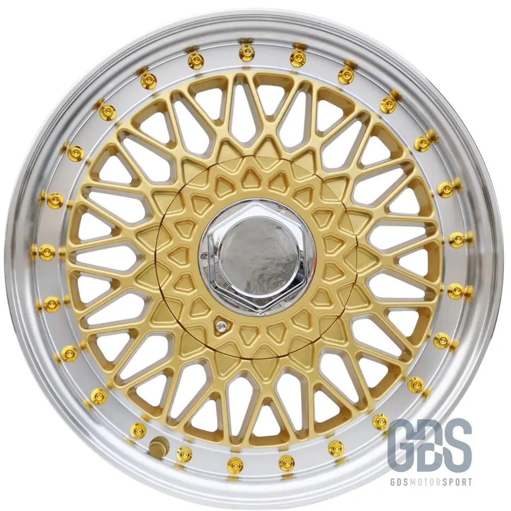 4 jantes look bbs rs centre doré bmw r17’’ x 7.5’’ et35 - jantes et pneus
