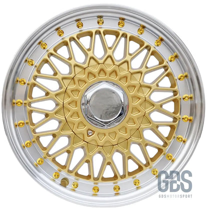 4 jantes look bbs rs centre doré bmw r17’’ x 7.5’’ et35 - jantes et pneus