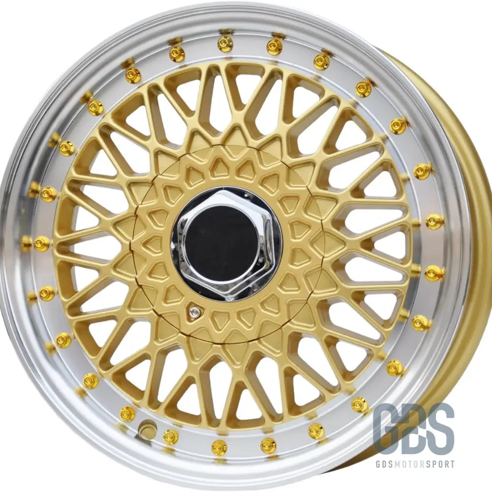 4 jantes look bbs rs centre doré bmw r17’’ x 7.5’’ et35 - jantes et pneus