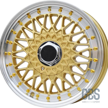 4 jantes look bbs rs centre doré bmw r17’’ x 7.5’’ et35 - jantes et pneus