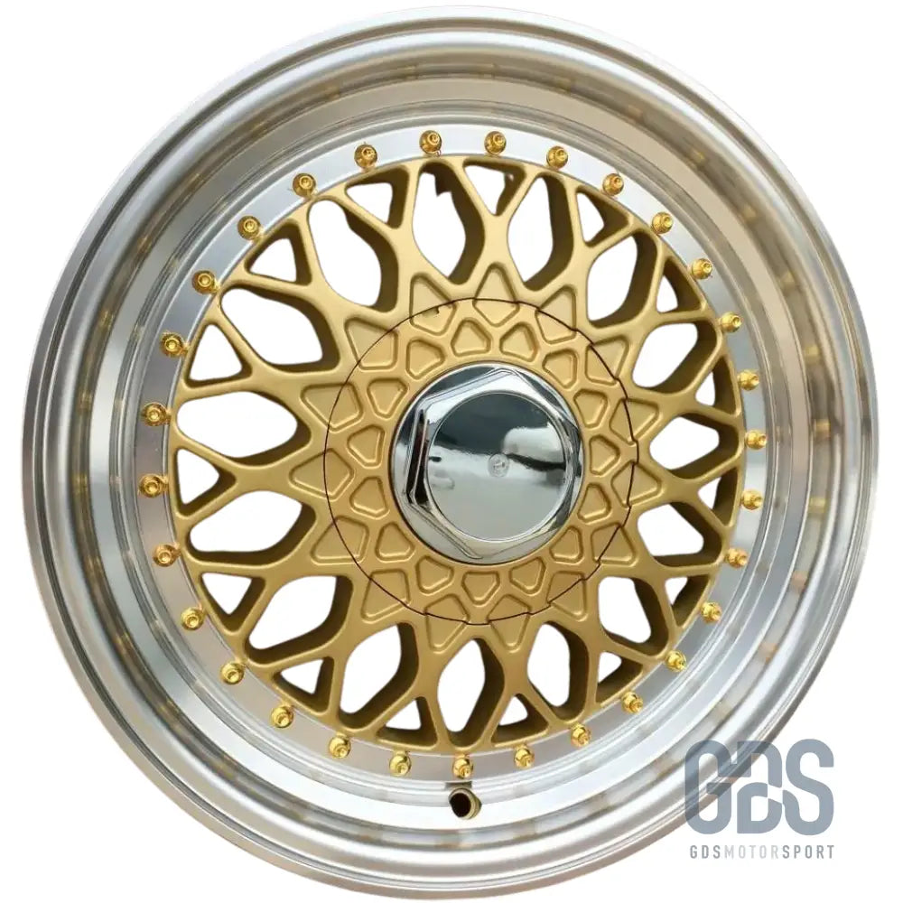 4 jantes look bbs rs centre doré bmw r17’’ x 7.5’’ et35 - jantes et pneus
