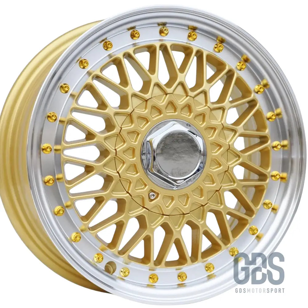 4 jantes look bbs rs centre doré bmw r17’’ x 7.5’’ et35 - jantes et pneus