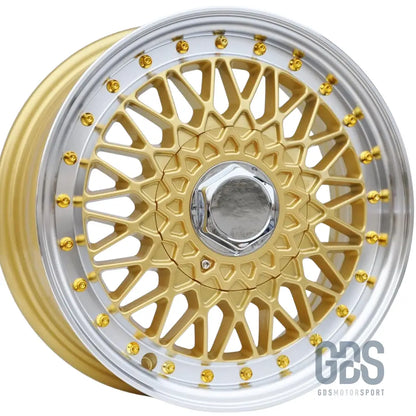 4 jantes look bbs rs centre doré bmw r17’’ x 7.5’’ et35 - jantes et pneus