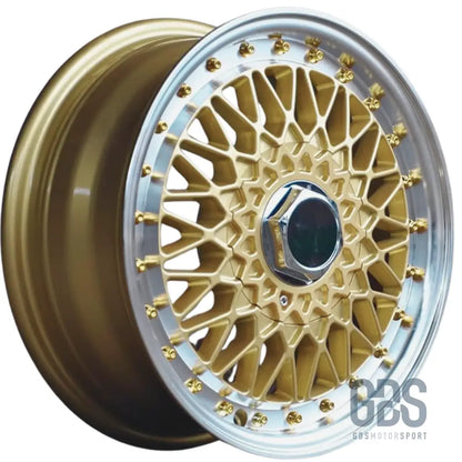 4 jantes look bbs rs centre doré bmw r17’’ x 7.5’’ et35 - jantes et pneus