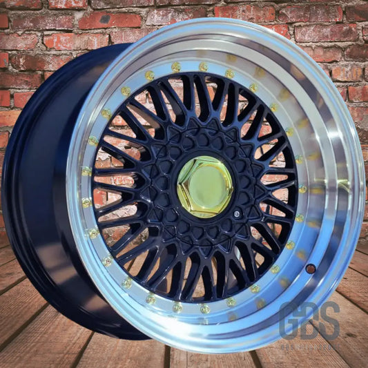 4 jantes look bbs rs centre noir bmw r15’’ x 7’’ et35 - jantes et pneus