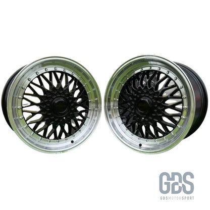 4 jantes look bbs rs centre noir bmw r15’’ x 7’’ et35 - jantes et pneus