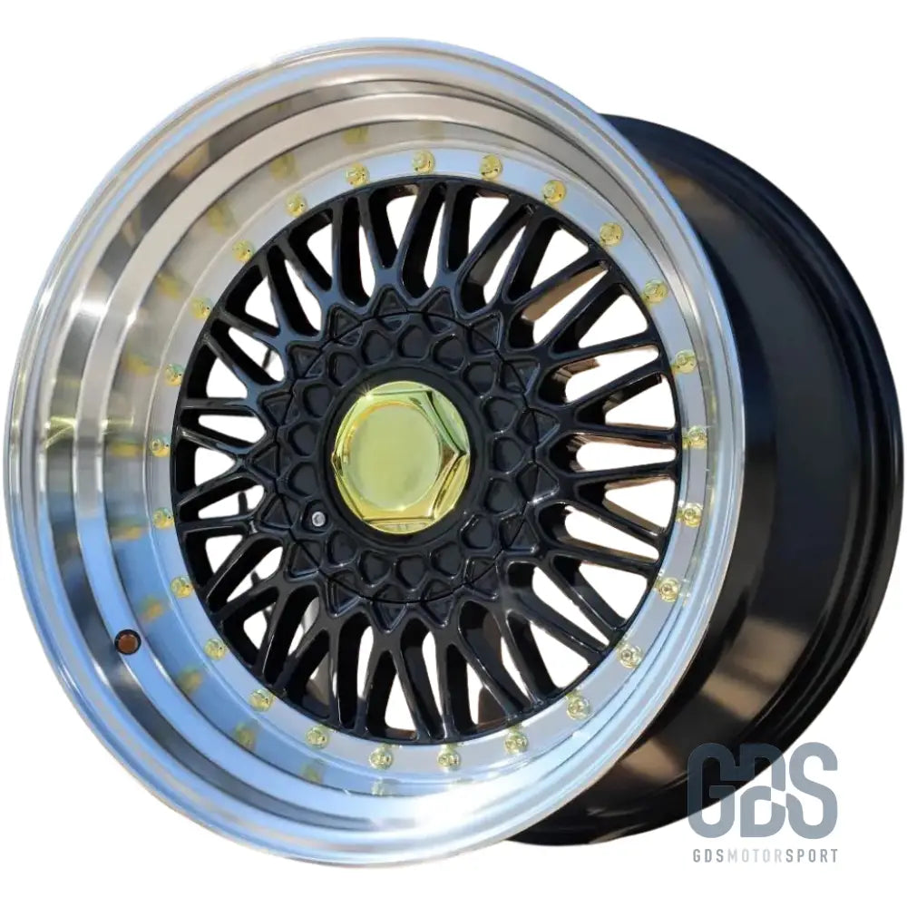 4 jantes look bbs rs centre noir bmw r15’’ x 7’’ et35 - jantes et pneus