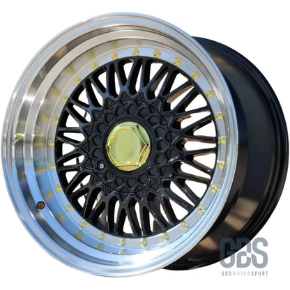4 jantes look bbs rs centre noir bmw r15’’ x 7’’ et35 - jantes et pneus