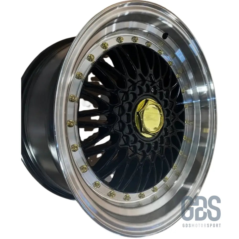 4 jantes look bbs rs centre noir bmw r15’’ x 7’’ et35 - jantes et pneus
