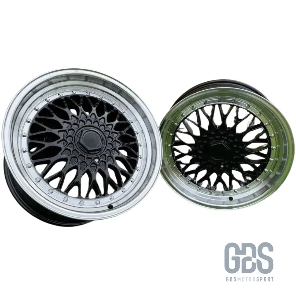 4 jantes look bbs rs centre noir bmw r15’’ x 7’’ et35 - jantes et pneus