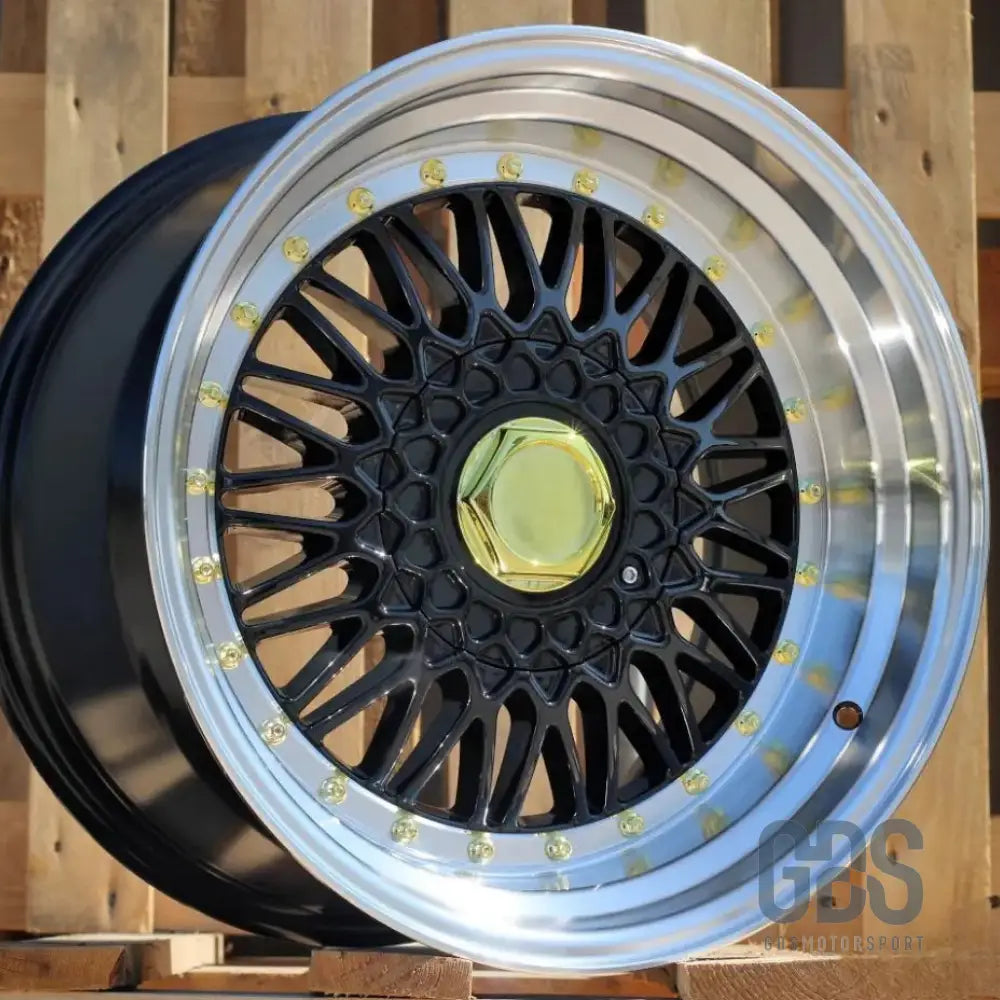 4 jantes look bbs rs centre noir bmw r15’’ x 7’’ et35 - jantes et pneus
