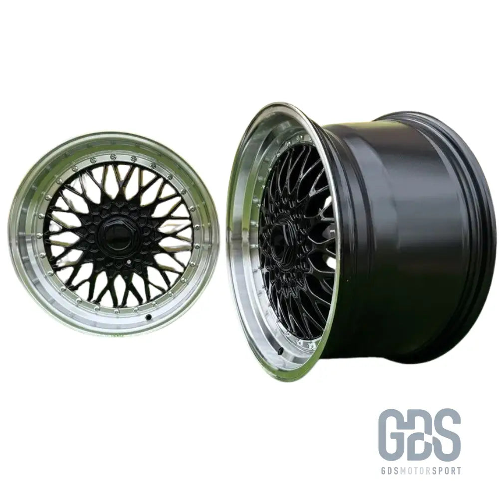 4 jantes look bbs rs centre noir bmw r15’’ x 7’’ et35 - jantes et pneus