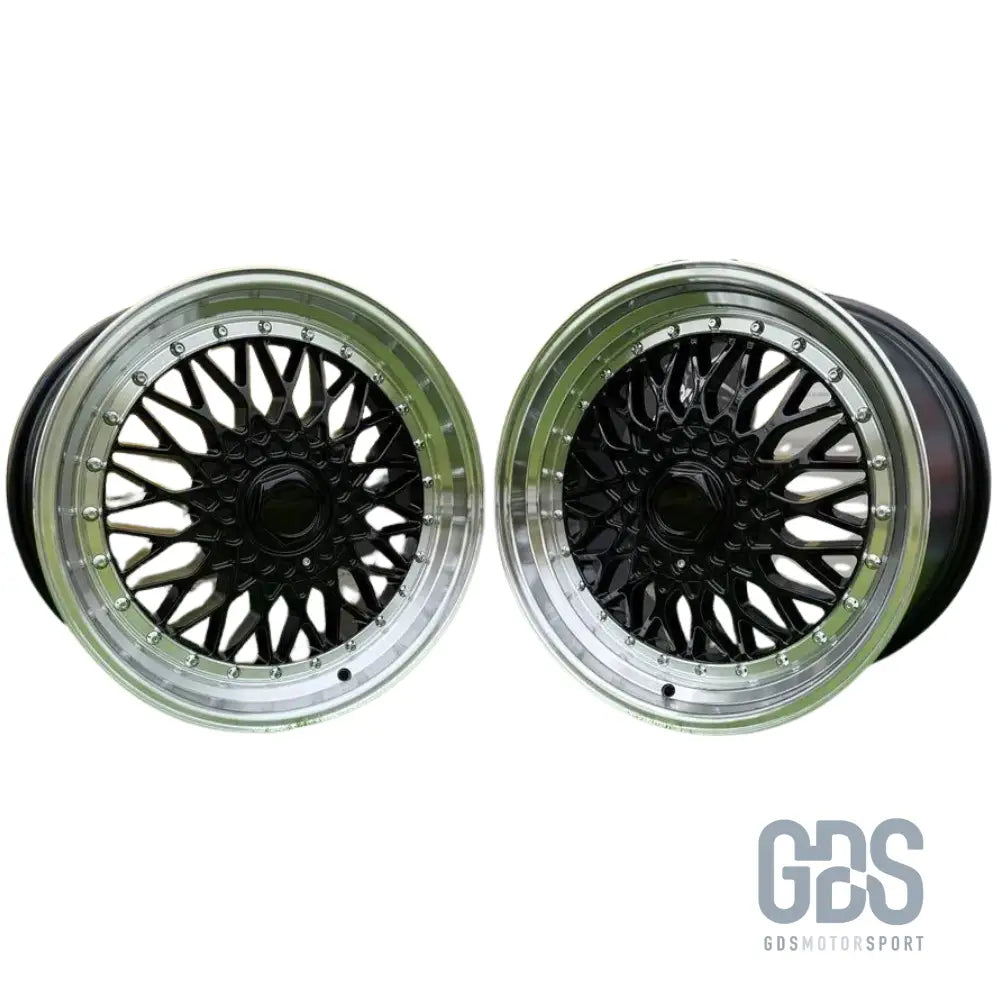 4 jantes look bbs rs centre noir bmw r17’’ x 7.5’’ et35 - jantes et pneus