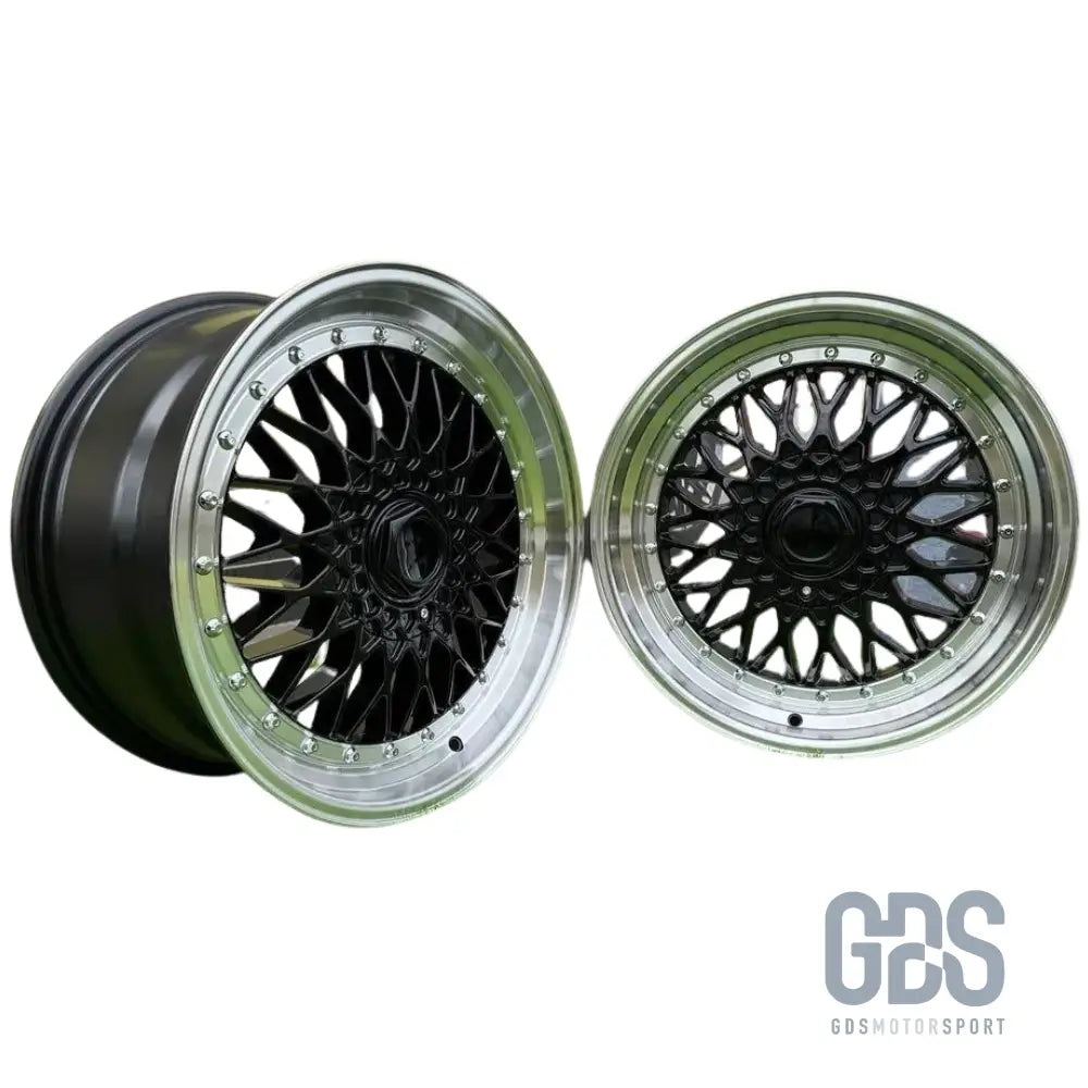 4 jantes look bbs rs centre noir bmw r17’’ x 7.5’’ et35 - jantes et pneus