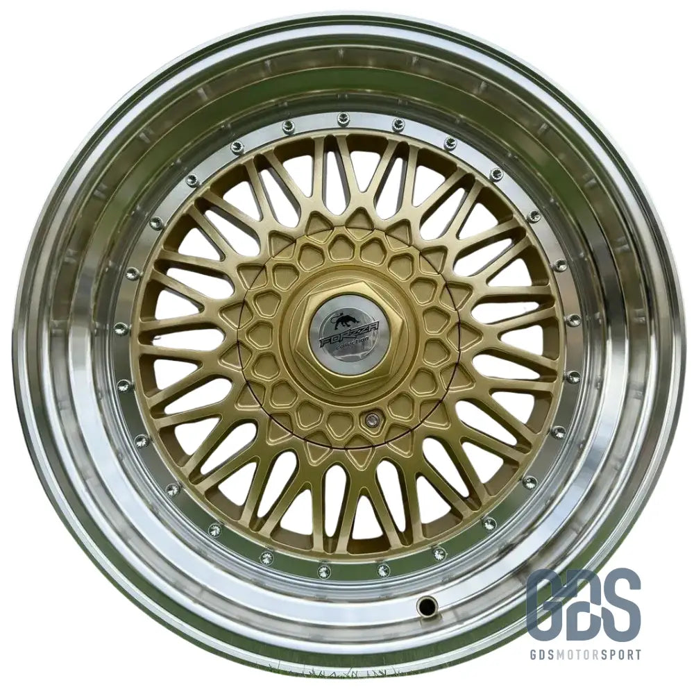 4 jantes Look BBS RS (Forzza) Gold BMW R16’’ X 8’’ ET20 - Pack monte au carré - Jantes et pneus - GDS Motorsport