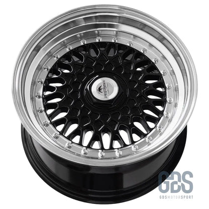 4 jantes look bbs rs (forzza) noir bmw r15’’ x 7’’ et25 - jantes et pneus