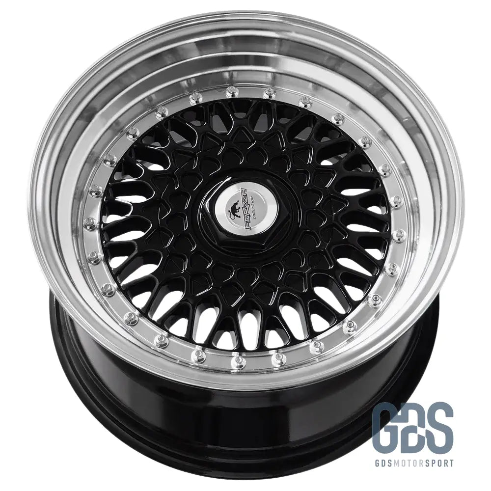 4 jantes Look BBS RS (Forzza) Noir BMW R15’’ X 7’’ ET25 - Pack monte au carré - Jantes et pneus - GDS Motorsport