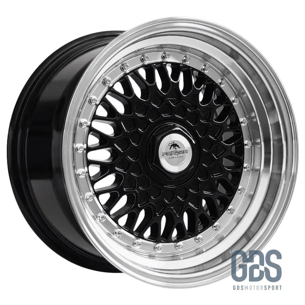 4 jantes Look BBS RS (Forzza) Noir BMW R15’’ X 7’’ ET25 - Pack monte au carré - Jantes et pneus - GDS Motorsport