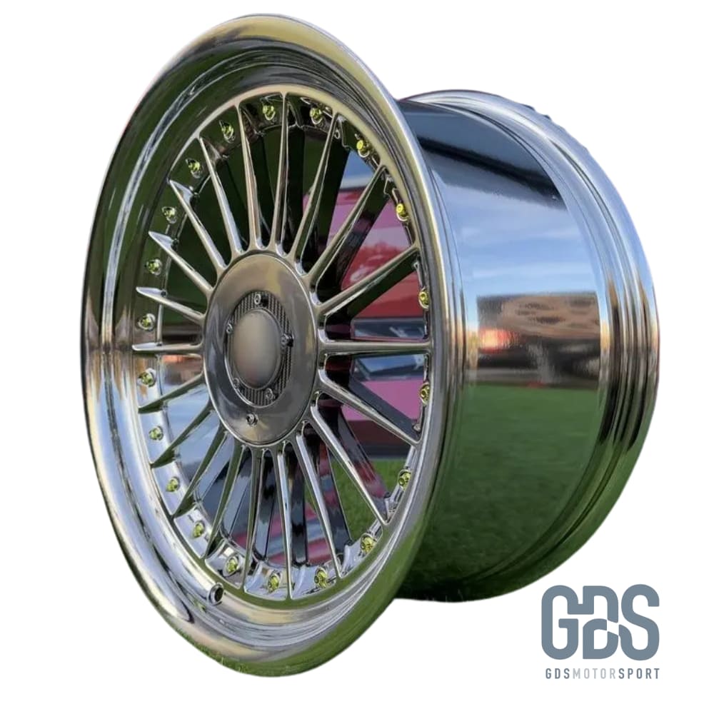 4 jantes style Alpina classique Chromé (gold rivets) BMW R17’’ X 8 ET20 9’’ ET15 - Jantes et pneus - GDS Motorsport