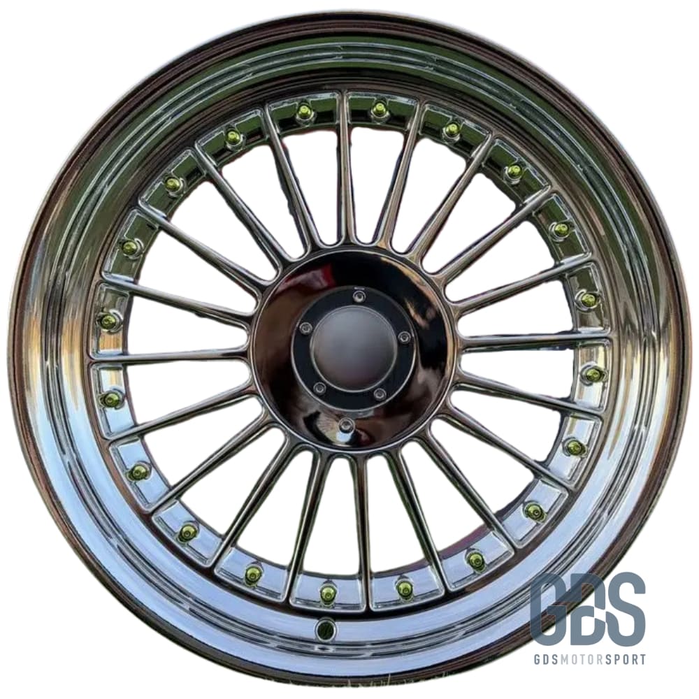 4 jantes style Alpina classique Chromé (gold rivets) BMW R17’’ X 8 ET20 9’’ ET15 - Jantes et pneus - GDS Motorsport