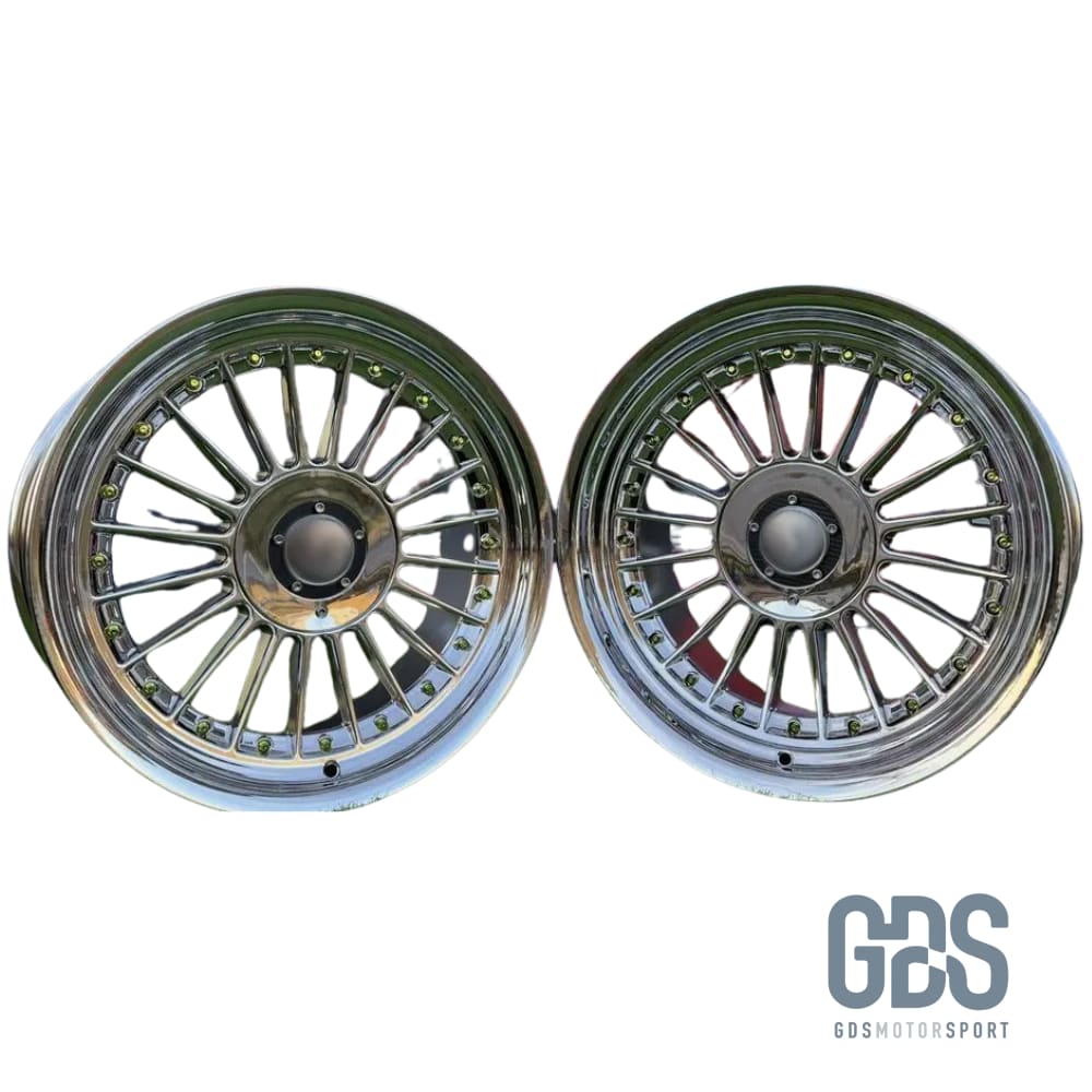4 jantes style Alpina classique Chromé (gold rivets) BMW R17’’ X 8 ET20 9’’ ET15 - Jantes et pneus - GDS Motorsport