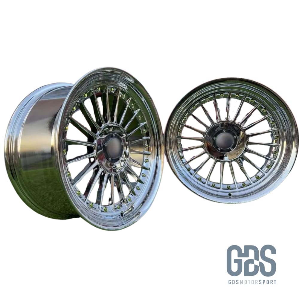 4 jantes style Alpina classique Chromé (gold rivets) BMW R17’’ X 8 ET20 9’’ ET15 - Jantes et pneus - GDS Motorsport