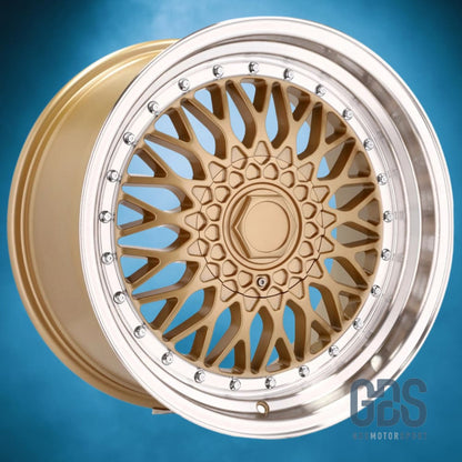 4 jantes style BBS RS centre Doré BMW R17’’ X 7.5’’ ET35 - Jantes et pneus - GDS Motorsport
