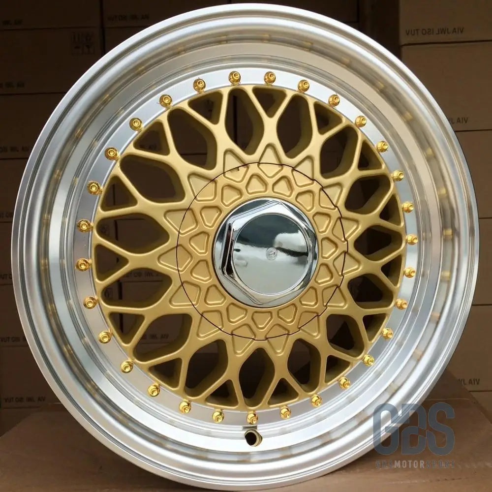 4 jantes style bbs rs centre doré bmw r17’’ x 7.5’’ et35 8.5’’ - jantes et pneus
