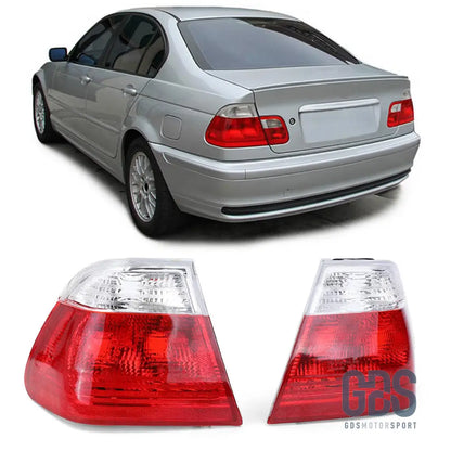 Feux arrières Rouge Blanc pour BMW E46 Berline Phase 1 1998 à 2001 - PHARES FEUX - GDS Motorsport