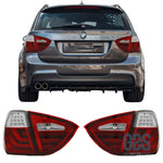 Feux arrières LED Light Bar pour BMW Série 3 E91 Touring Phase 1 Rouge et Blanc Type LCI Ph 2 - Éclairage de véhicule GDS Motorsport
