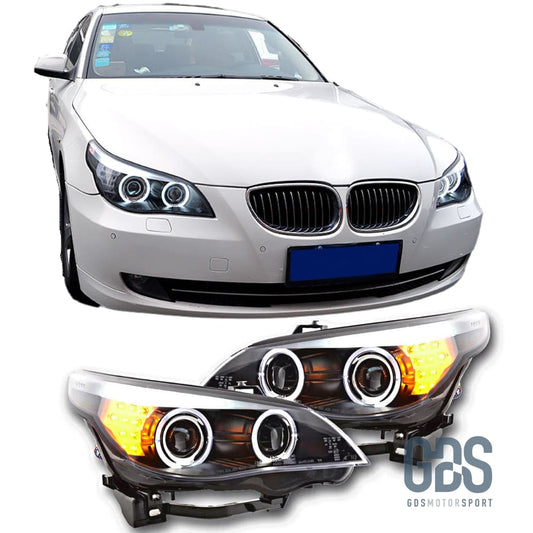 Phares avant Angel Eyes CCFL BLANC BMW Série 5 E60 / E61 Phase 2 LCI - PHARES FEUX - GDS Motorsport
