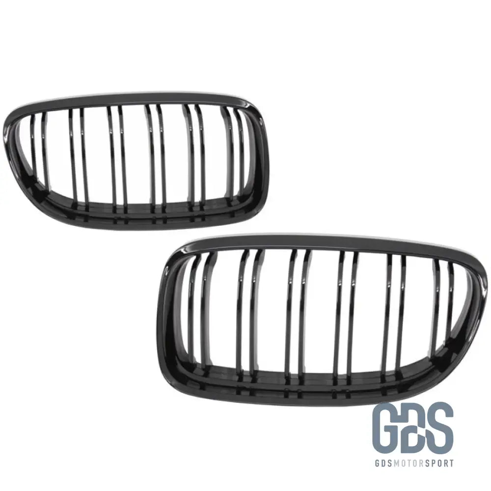 2 Grilles de calandre NOIR BRILLANT Double Lame BMW série 3 E90 Berline /E91 Touring PH2 LCI 2008 a 2012 - Calandres - GDS Motorsport
